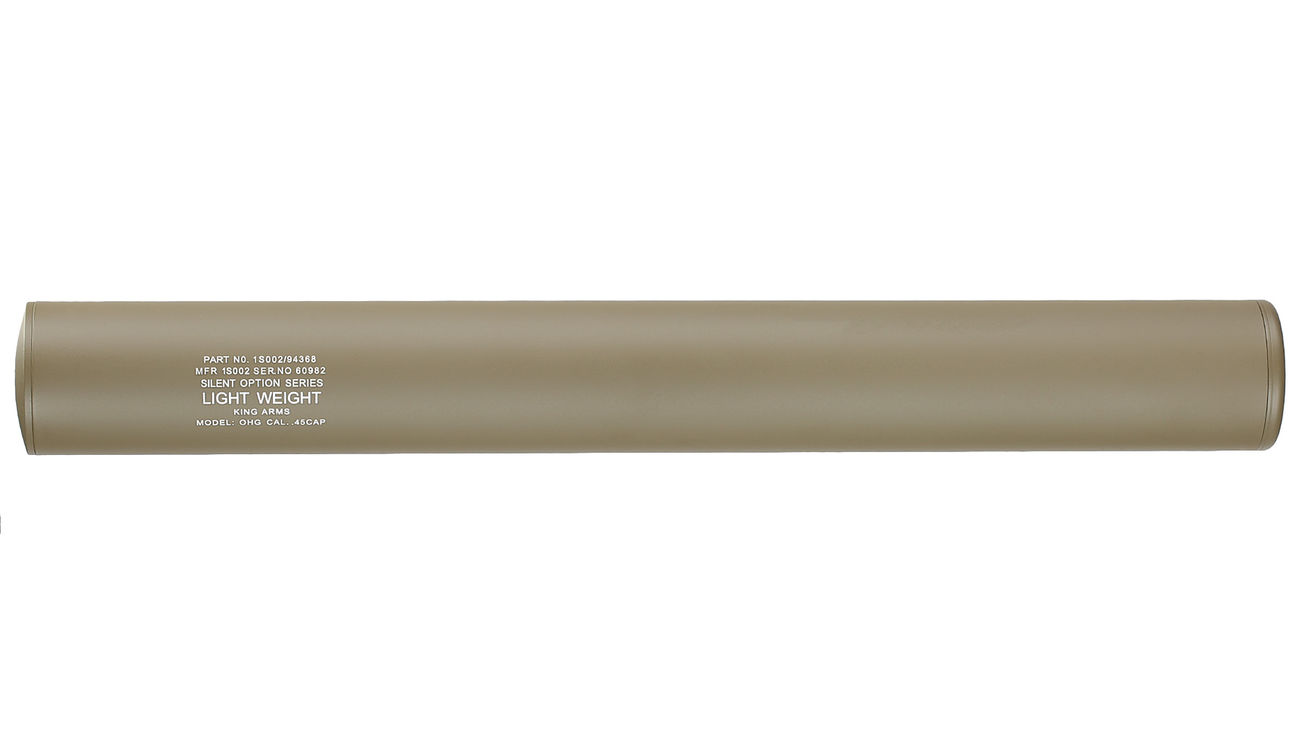 King Arms Light Weight Aluminium Silencer 335 x 40mm 14mm- Dark Earth Bild 2