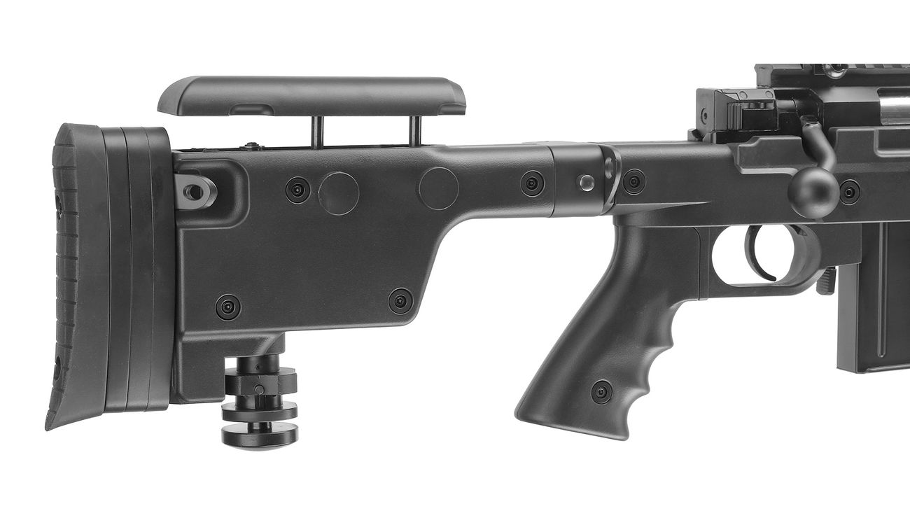 Well MB4407D Mini-HE Snipergewehr inkl. Zweibein / Zielfernrohr Springer 6mm BB schwarz Bild 6