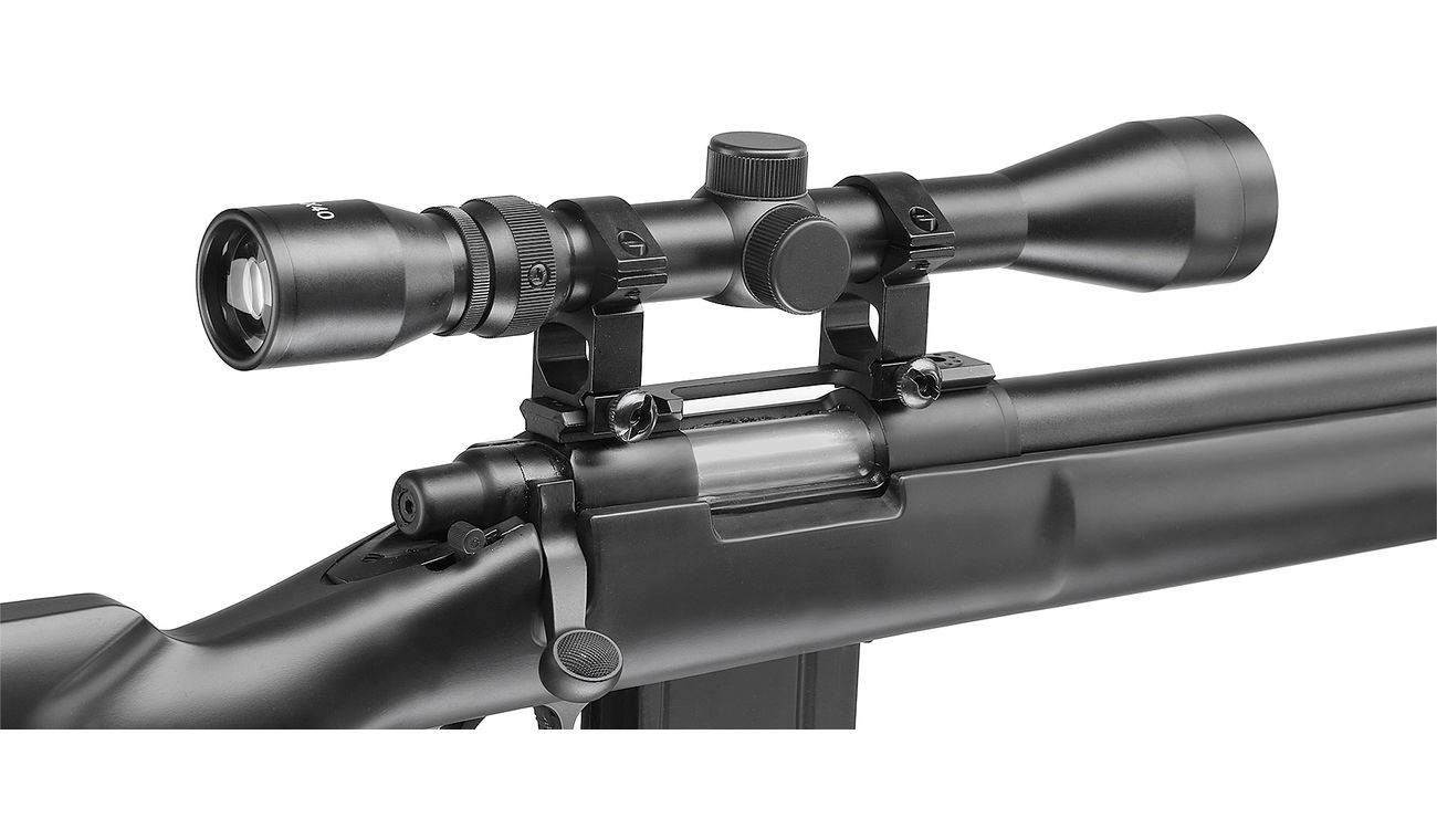 Versandrcklufer Well MB4405D M24 SWS Snipergewehr inkl. Zweibein / Zielfernrohr Springer 6mm BB schwarz Bild 4