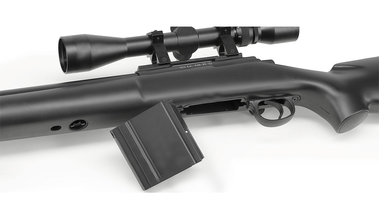 Versandrcklufer Well MB4405D M24 SWS Snipergewehr inkl. Zweibein / Zielfernrohr Springer 6mm BB schwarz Bild 6