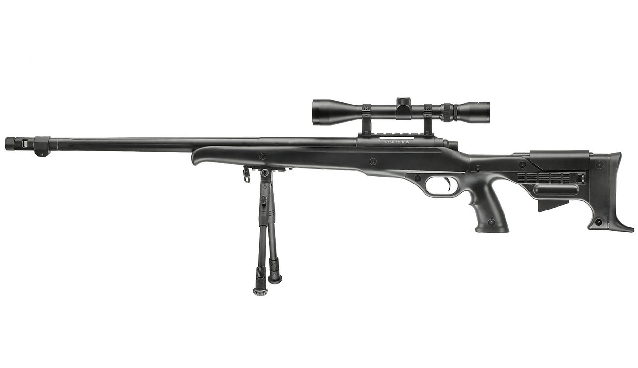 Ersatzteileset Well MB11D M728 Snipergewehr inkl. Zweibein / Zielfernrohr Springer 6mm BB schwarz Bild 1