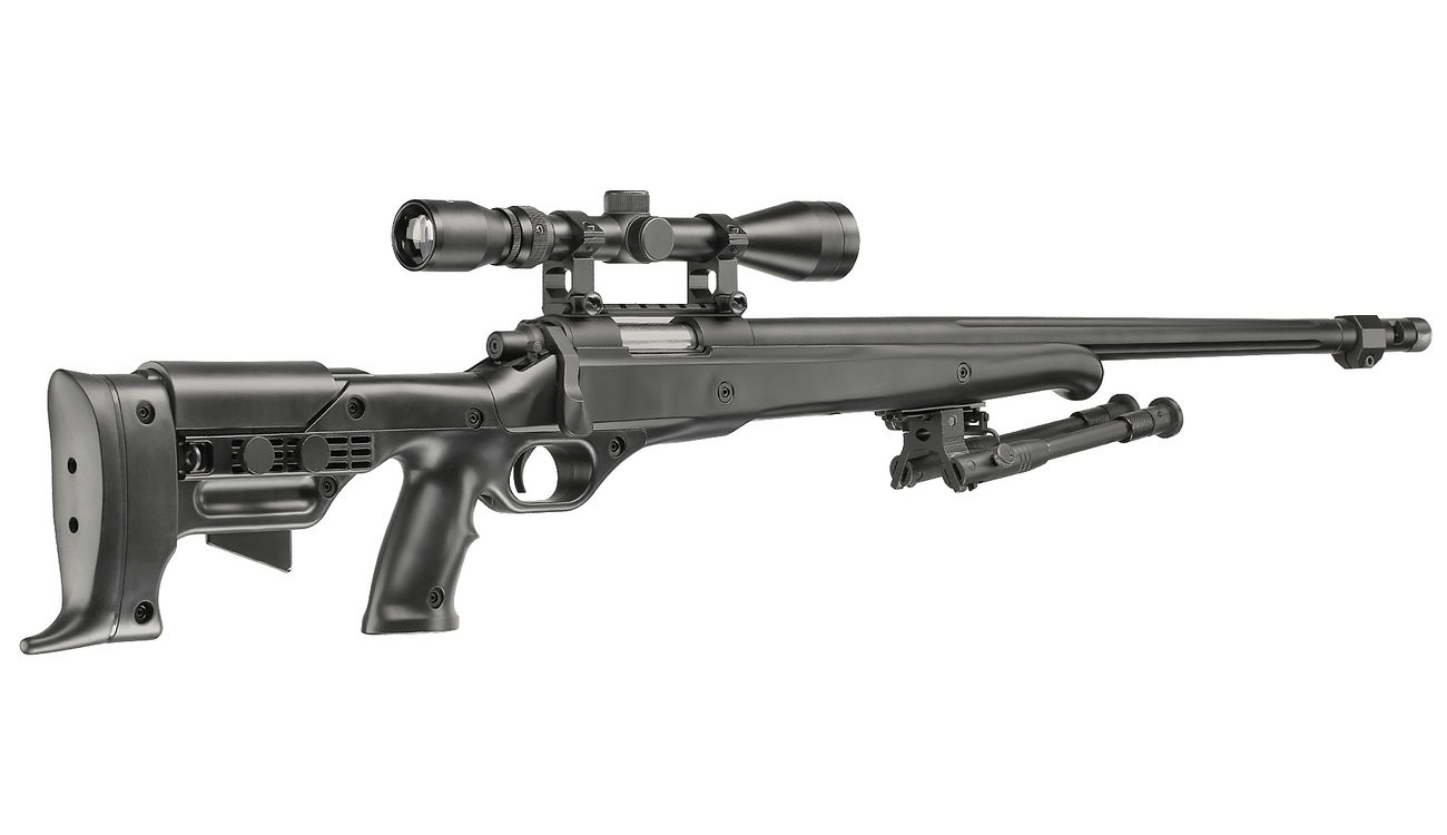 Well MB11D M728 Snipergewehr inkl. Zweibein / Zielfernrohr Springer 6mm BB schwarz Bild 5