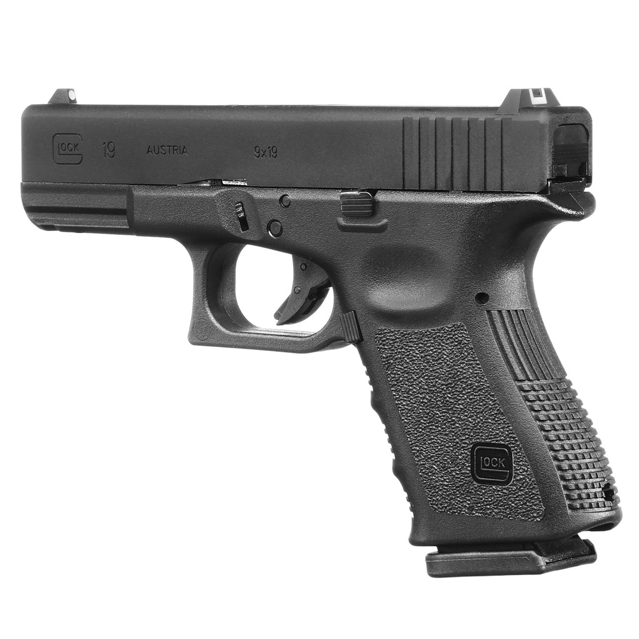 Glock 19 Gen. 3 Airsoft mit Metallschlitten GBB 6mm BB schwarz Bild 3