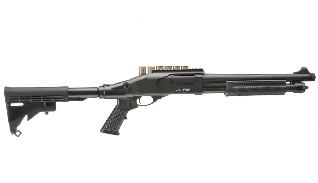 Jag Arms Scattergun TSS Vollmetall Pump Action Gas Shotgun 6mm BB schwarz Bild 2