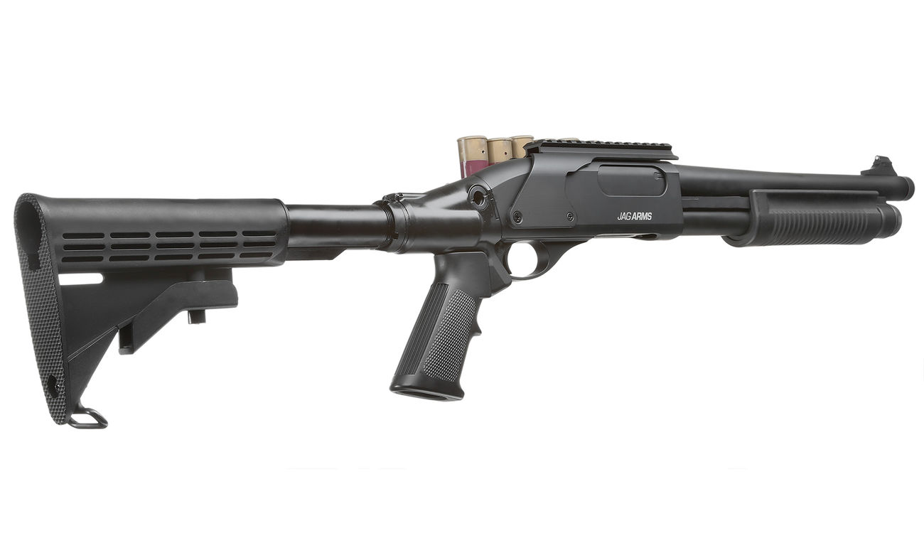 Jag Arms Scattergun TSS Vollmetall Pump Action Gas Shotgun 6mm BB schwarz Bild 3