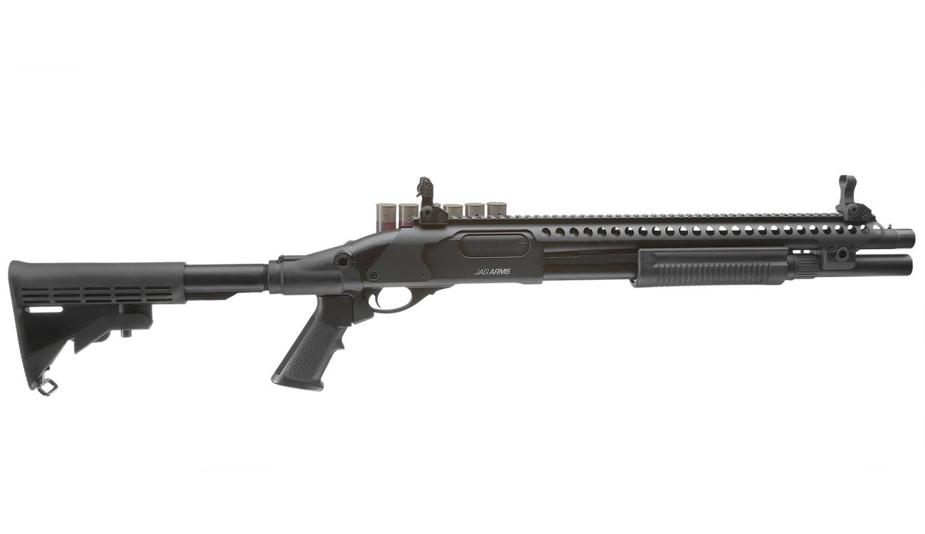 Jag Arms Scattergun SP Vollmetall Pump Action Gas Shotgun 6mm BB schwarz Bild 2
