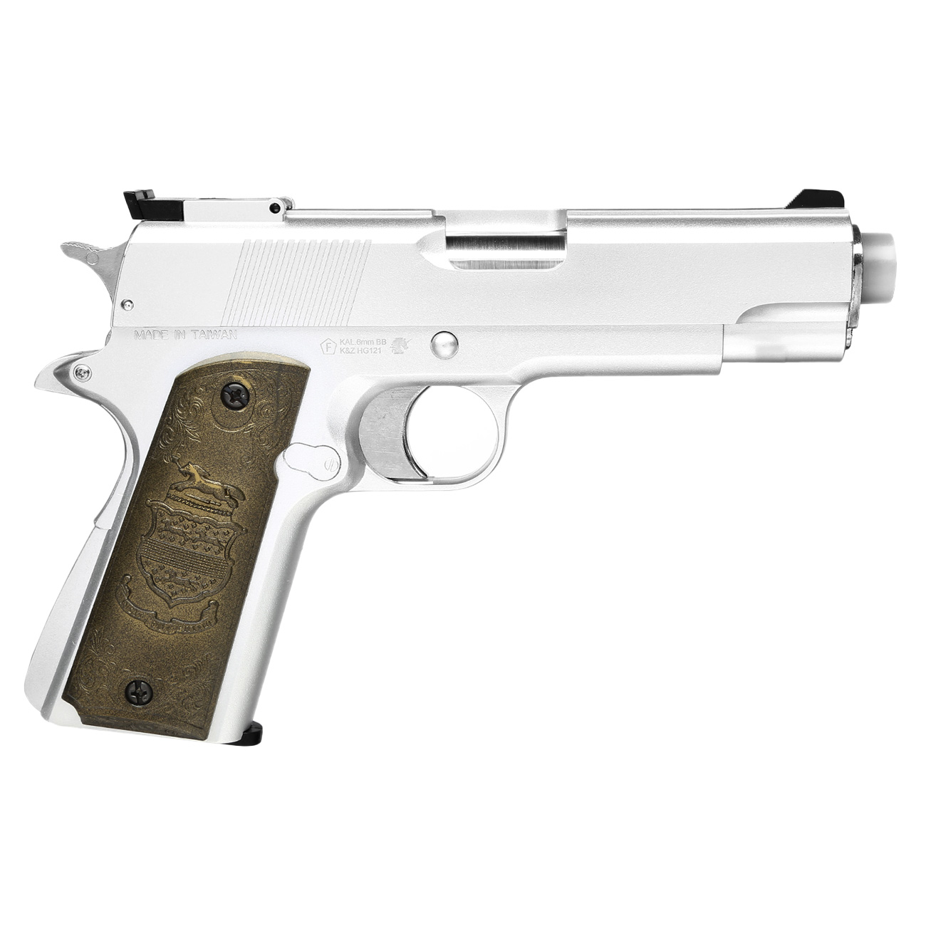 HFC M1911 Eagle-Style Gas NBB Softairpistole 6mm BB silber Bild 2