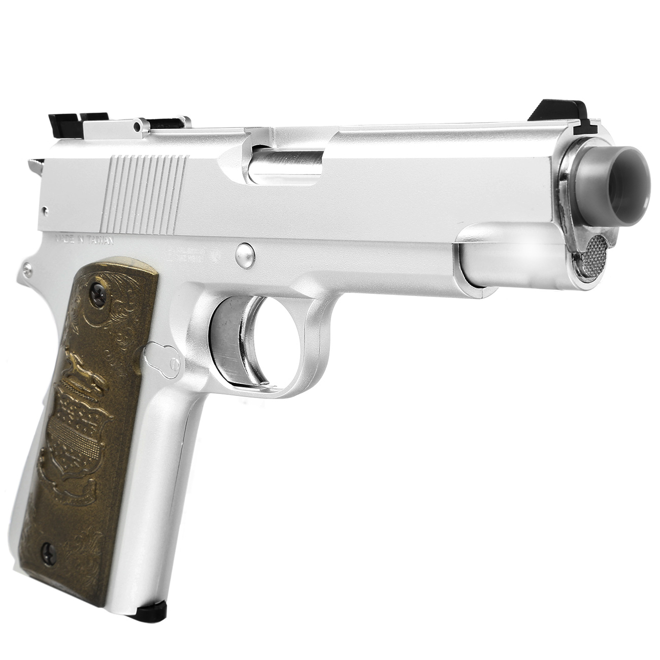 HFC M1911 Eagle-Style Gas NBB Softairpistole 6mm BB silber Bild 7