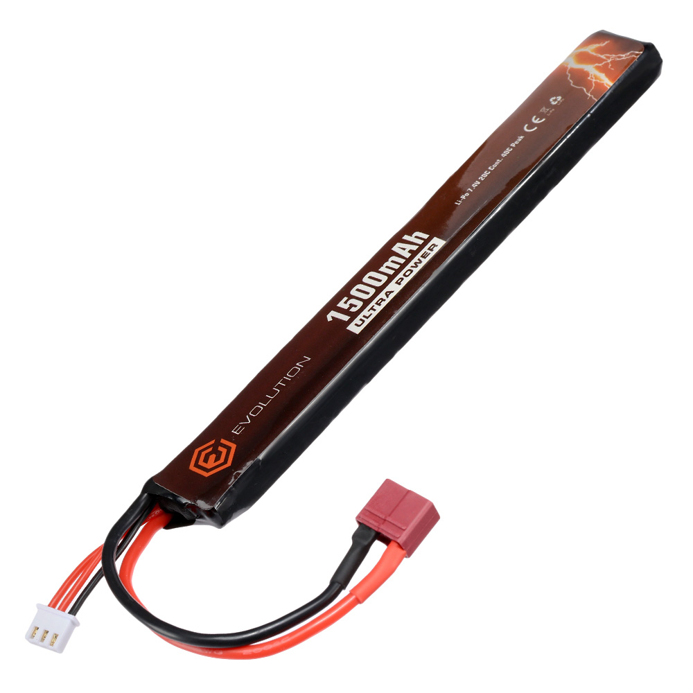 Evolution Ultra-Power LiPo Akku 7,4V 1500mAh 20C / 40C Stick-Type m. T-Stecker + Mini-Tam Adapter Bild 1