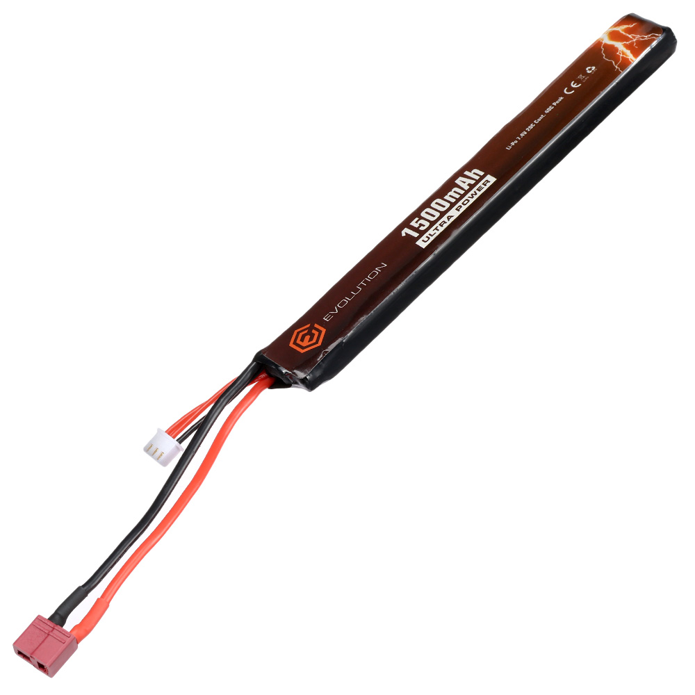 Evolution Ultra-Power LiPo Akku 7,4V 1500mAh 20C / 40C Stick-Type m. T-Stecker + Mini-Tam Adapter Bild 2