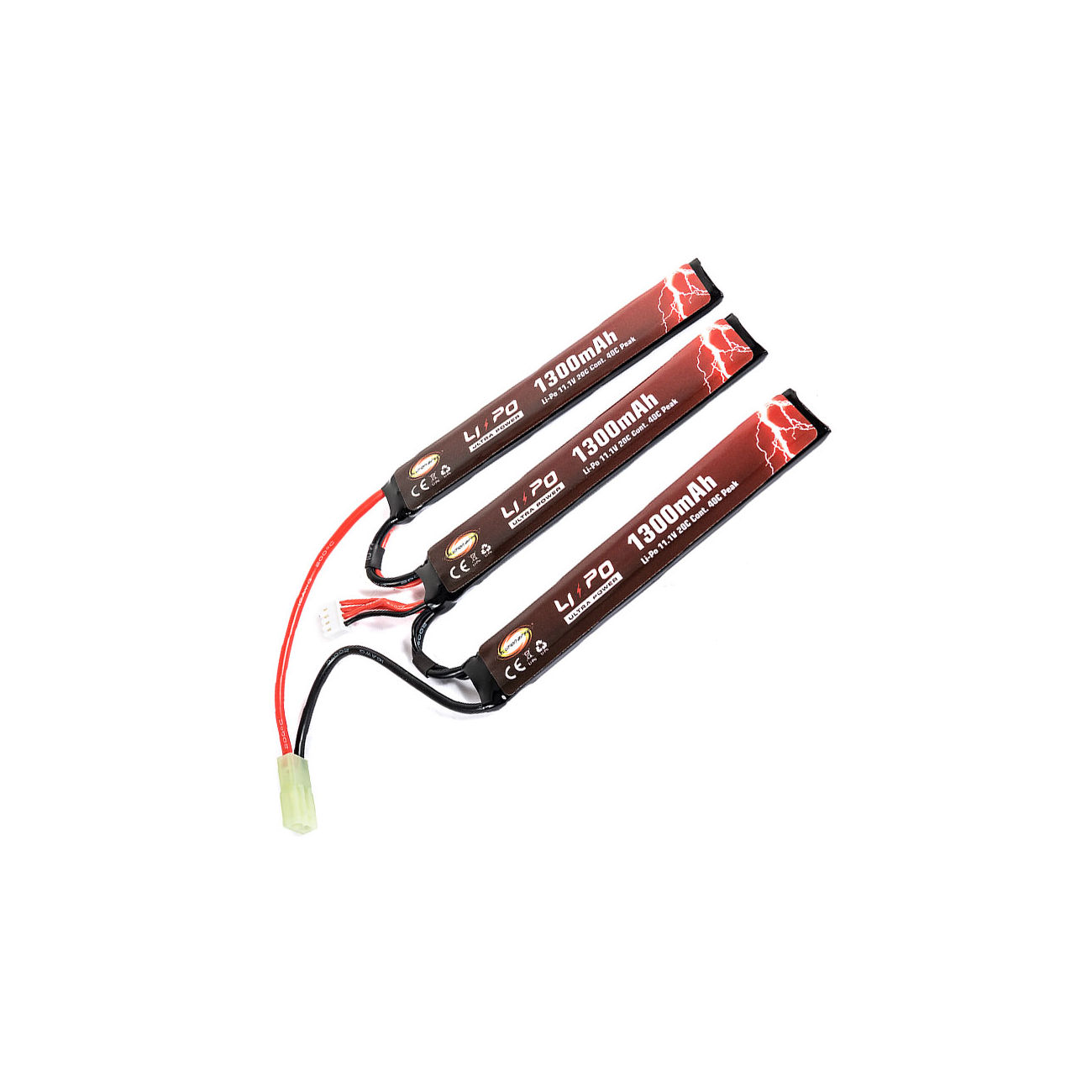 Evolution Ultra-Power LiPo Akku 11,1V 1300mAh 20C / 40C Small-Long Tri-Panel Type