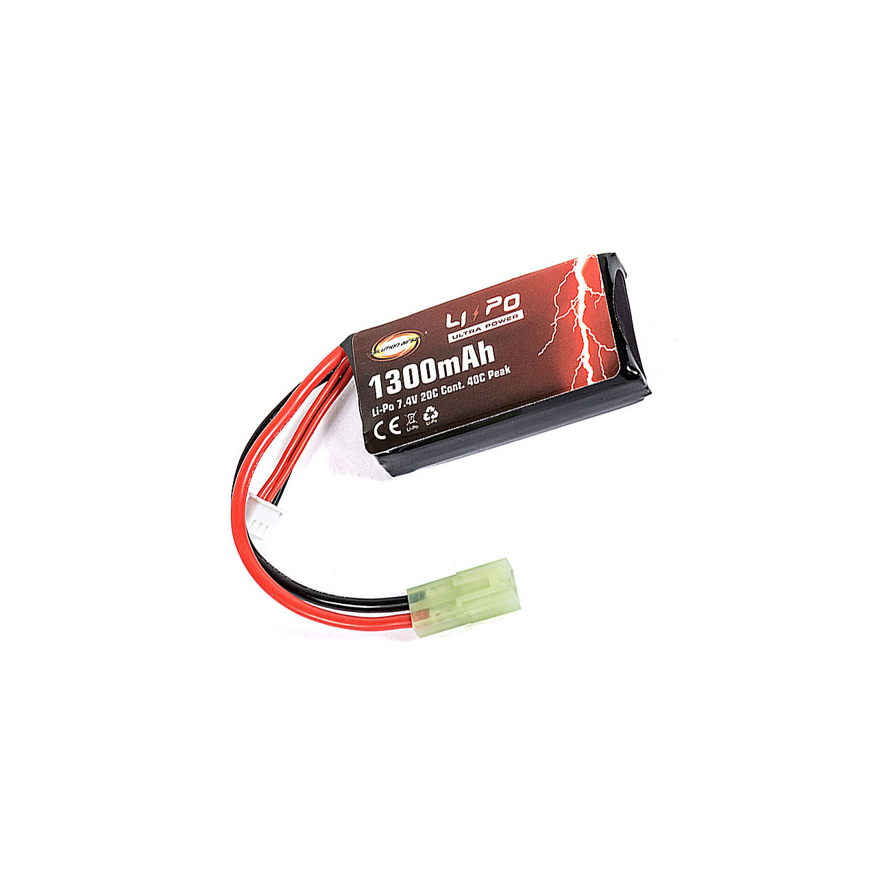 Evolution Ultra-Power LiPo Akku 7,4V 1300mAh 20C / 40C Shorty Small-Type