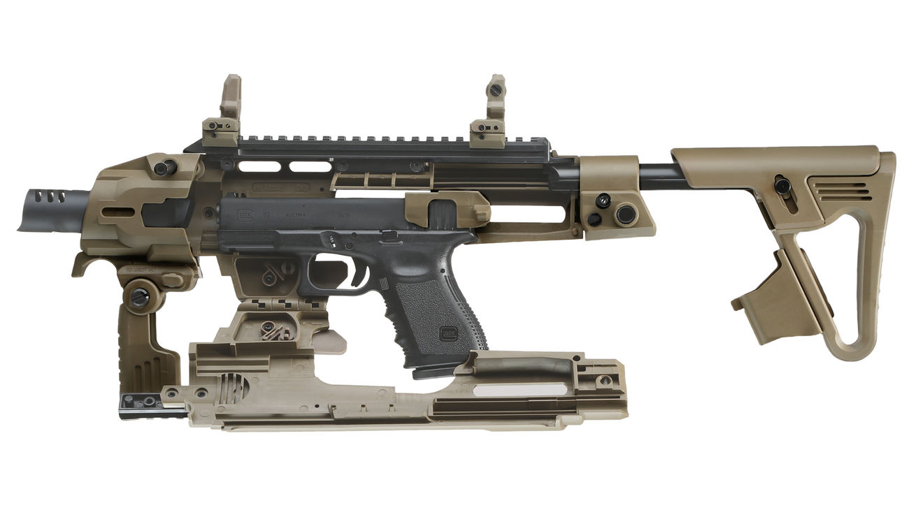 CAA Airsoft Division RONI Carbine Conversion Kit f. TM / KSC / WE G17 / G18C / G18 / G23F Dark Earth Bild 4