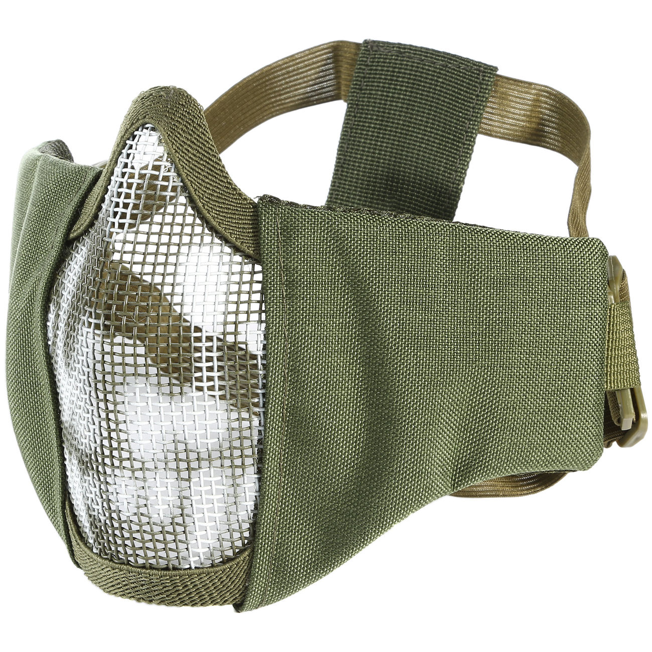 101 INC Airsoft Gittermaske oliv mit Totenkopf Bild 1