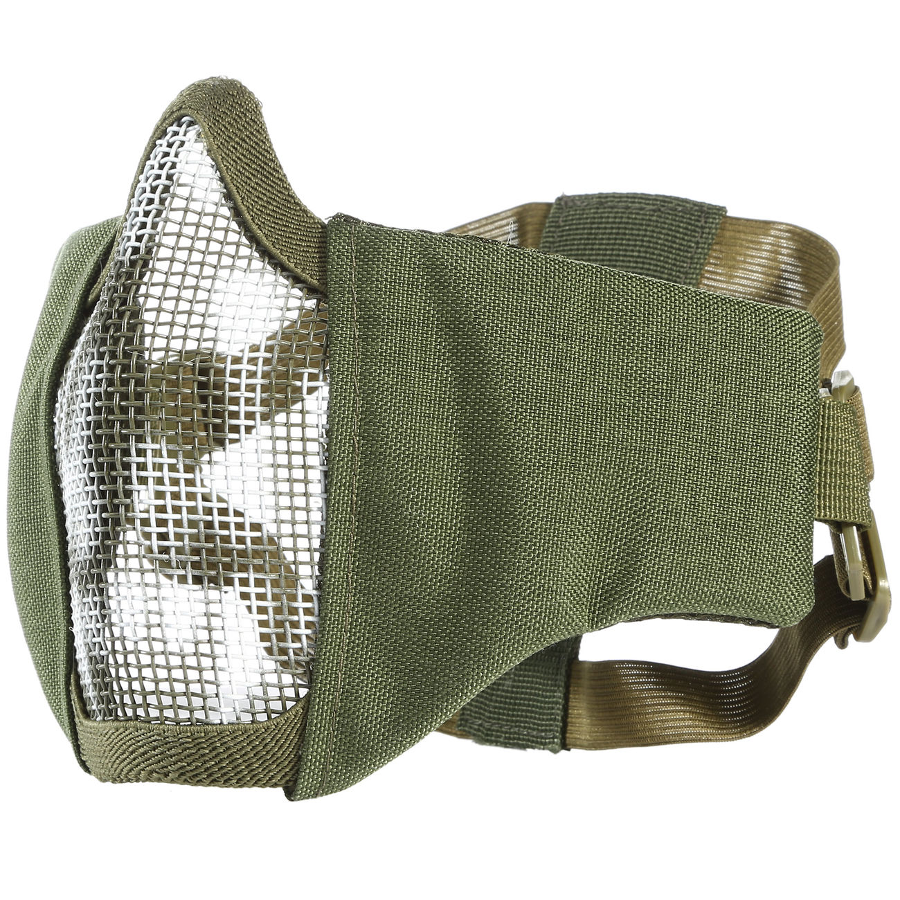 101 INC Airsoft Gittermaske oliv mit Totenkopf Bild 2