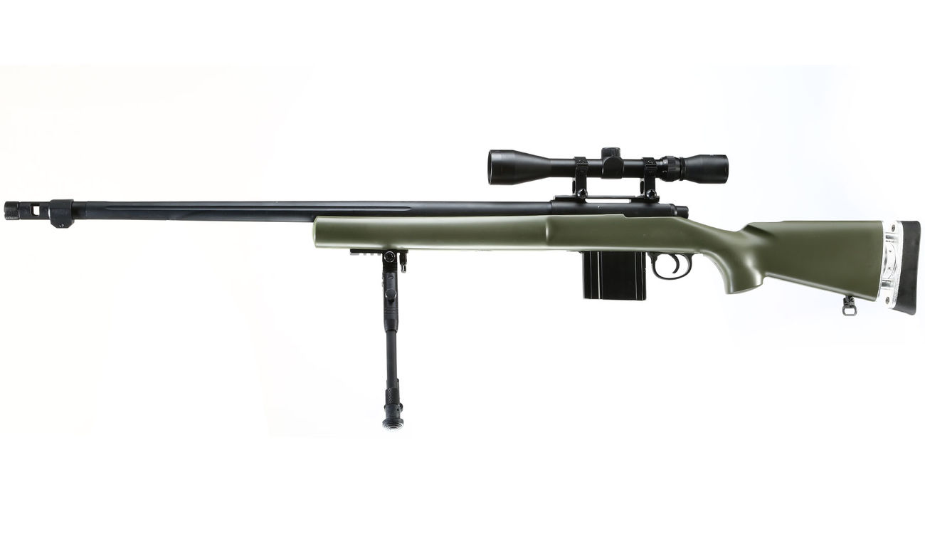 Well MB4405D M24 SWS Snipergewehr inkl. Zweibein / Zielfernrohr Springer 6mm BB oliv Bild 1