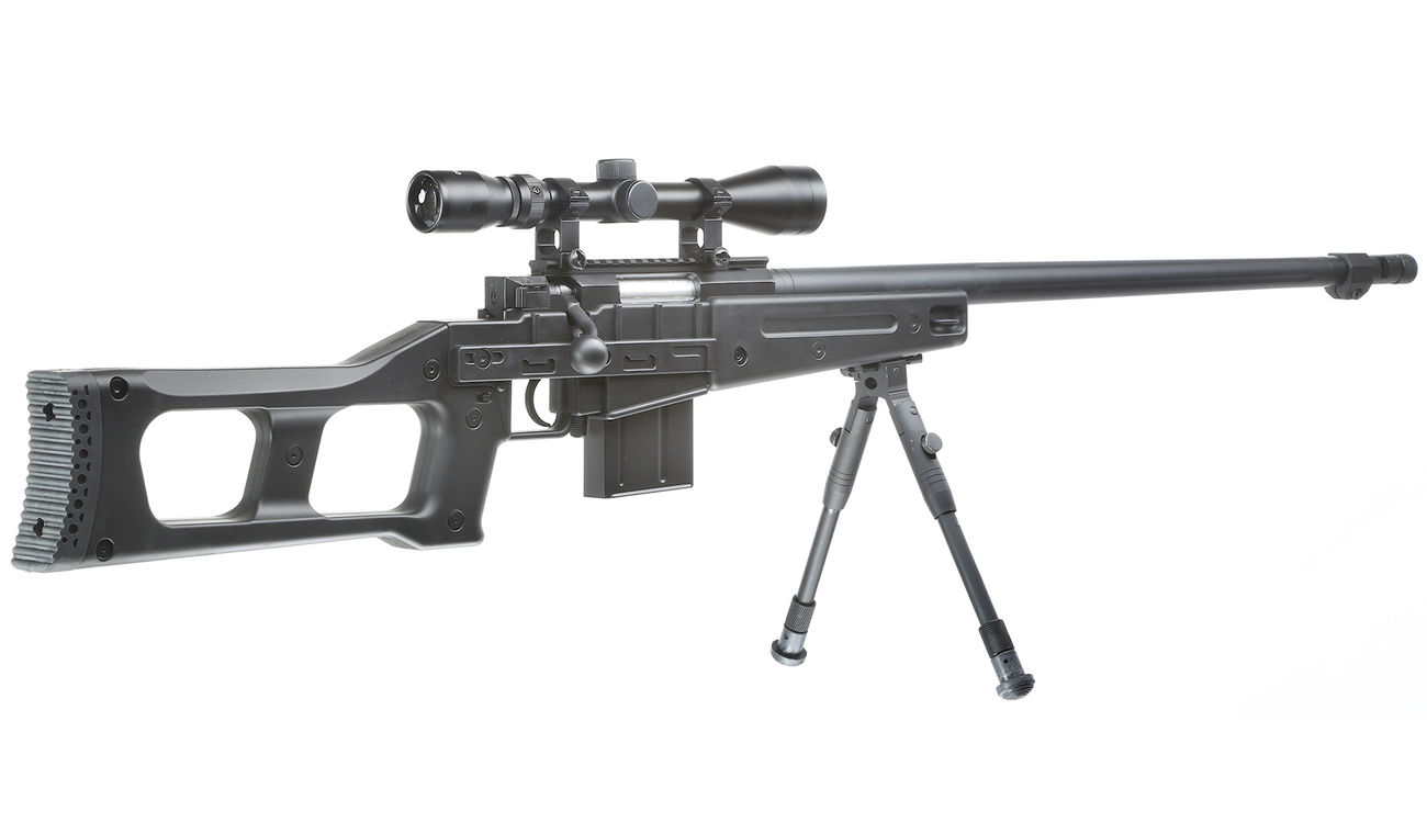 Well MB4409D Russian Tactical Snipergewehr inkl. Zweibein / Zielfernrohr Springer 6mm BB schwarz Bild 3
