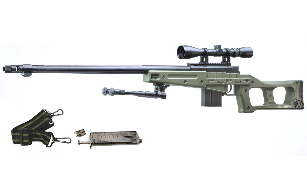 Well MB4409D Russian Tactical Snipergewehr inkl. Zweibein / Zielfernrohr Springer 6mm BB oliv