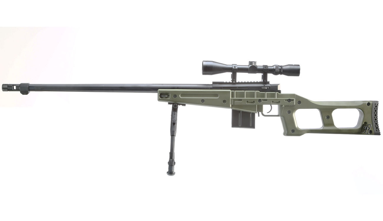 Ersatzteilset Well MB4409D Russian Tactical Snipergewehr inkl. Zweibein / Zielfernrohr Springer 6mm BB oliv Bild 1