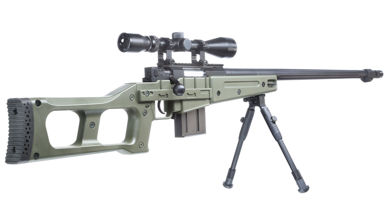 Well MB4409D Russian Tactical Snipergewehr inkl. Zweibein / Zielfernrohr Springer 6mm BB oliv Bild 3