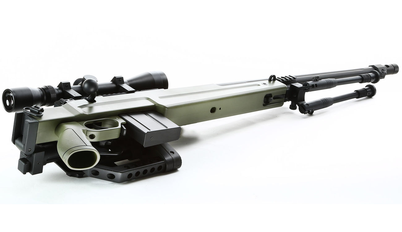 Well MB4415D Elite Tactical Snipergewehr inkl. Zweibein / Zielfernrohr Springer 6mm BB oliv Bild 5