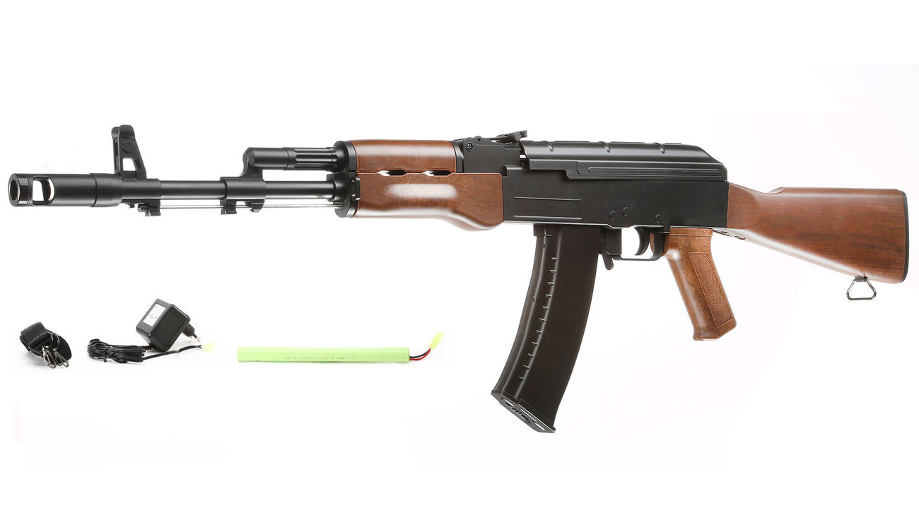 Well Ak47 Softair Komplettset Aeg 6mm Bb Schwarz Holzoptik Kotte Zeller