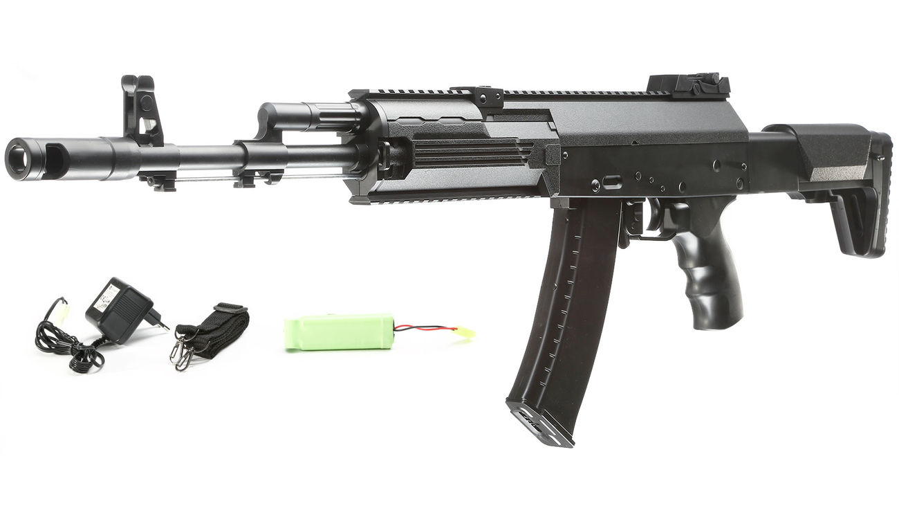 Well AK12 Softair Komplettset AEG 6mm BB schwarz