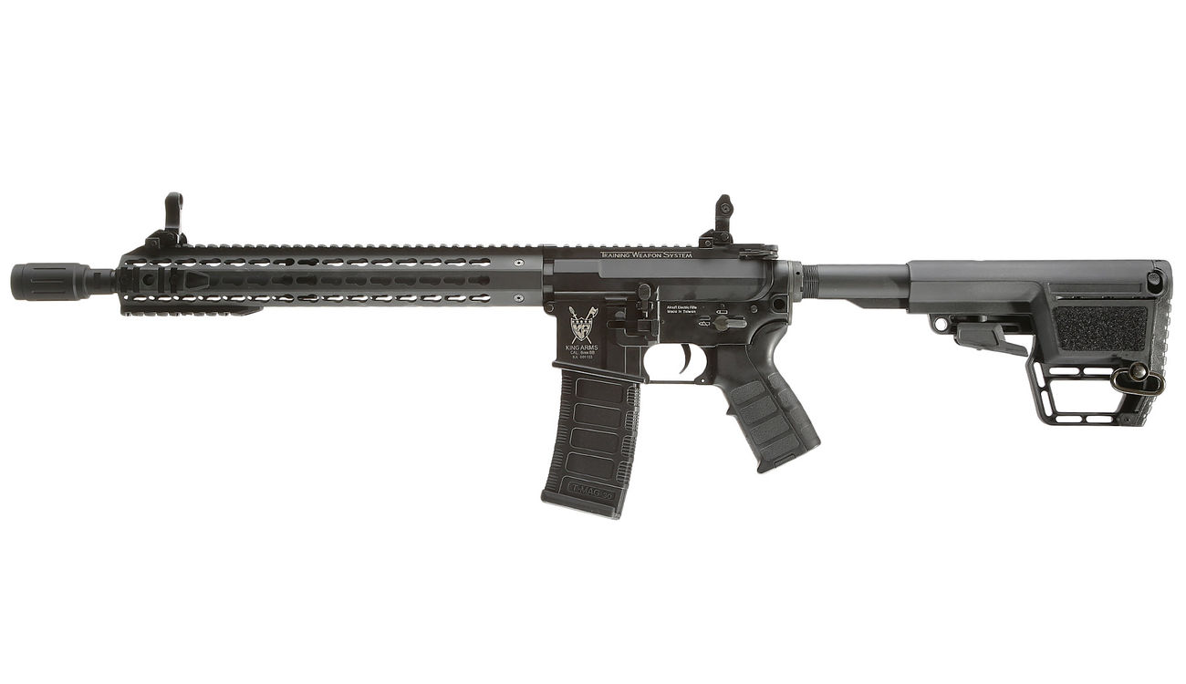 King Arms M4 TWS KeyMod Carbine Elite Vollmetall S-AEG 6mm BB schwarz Bild 1