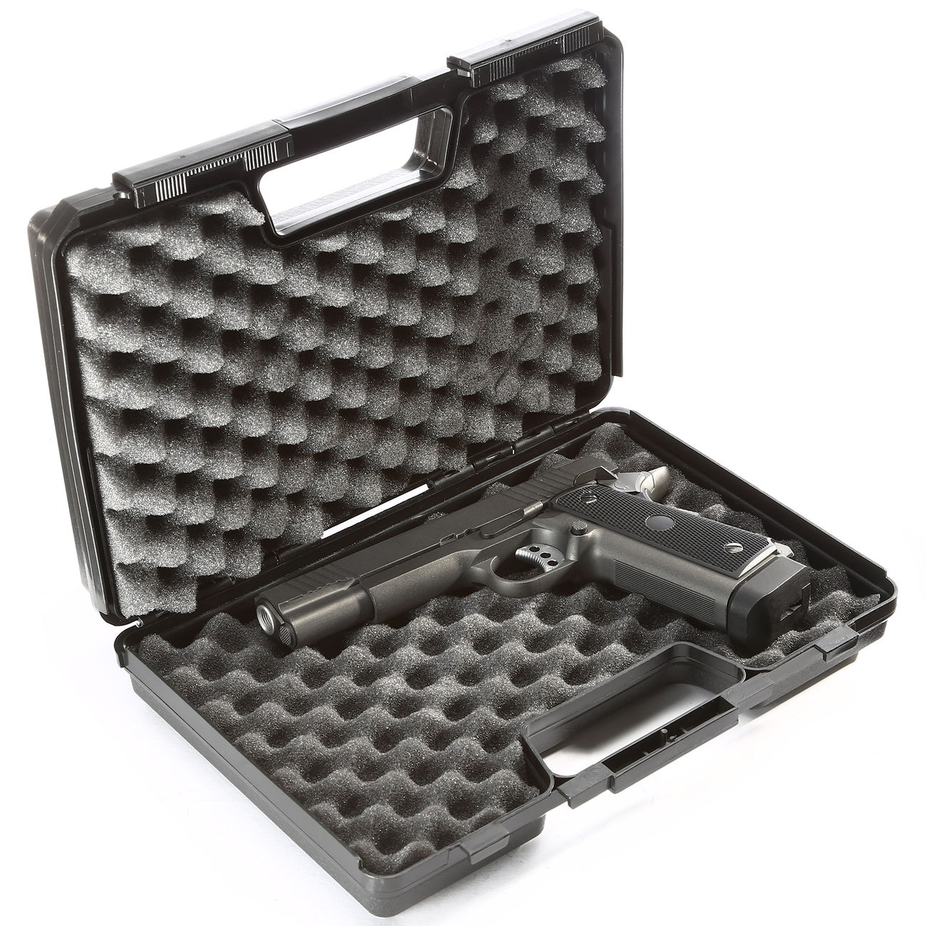 Well M1911 Hi-Capa 5.1 TAC2 Vollmetall CO2 Blowback 6mm BB grau inkl. Koffer Bild 1