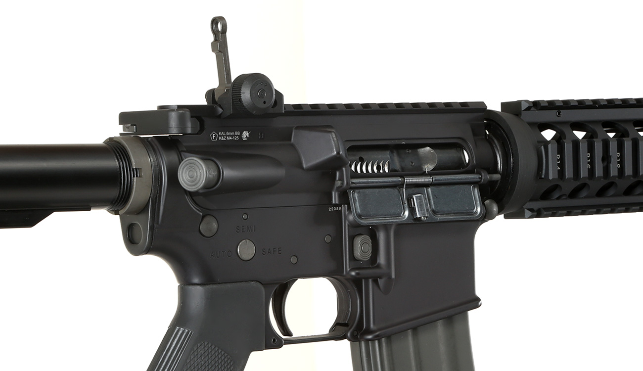 GHK Colt M4 RAS V2 12.5 Zoll Vollmetall Gas-Blow-Back 6mm BB schwarz Bild 8