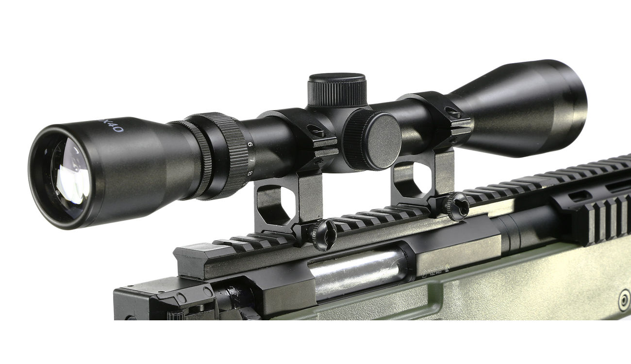 Well MB4406D Mini-HE Snipergewehr inkl. Zweibein / Zielfernrohr Springer 6mm BB oliv Bild 4