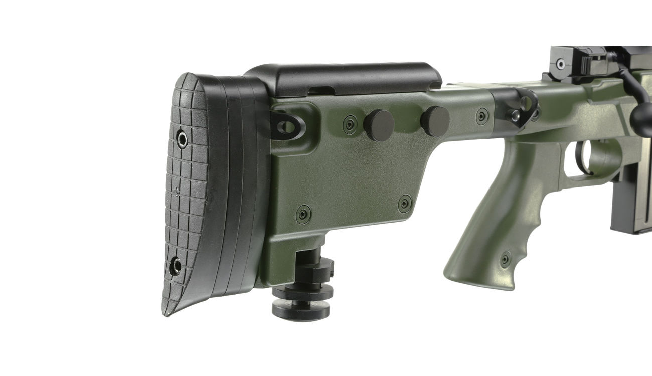 Well MB4406D Mini-HE Snipergewehr inkl. Zweibein / Zielfernrohr Springer 6mm BB oliv Bild 5