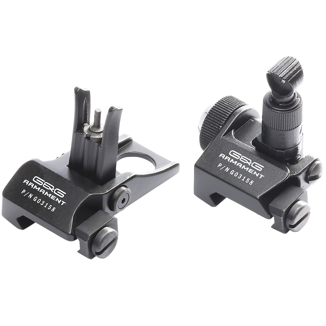 G&G Flip-Up Type-2 Sight Set Front / Rear fr 21mm Schienen schwarz