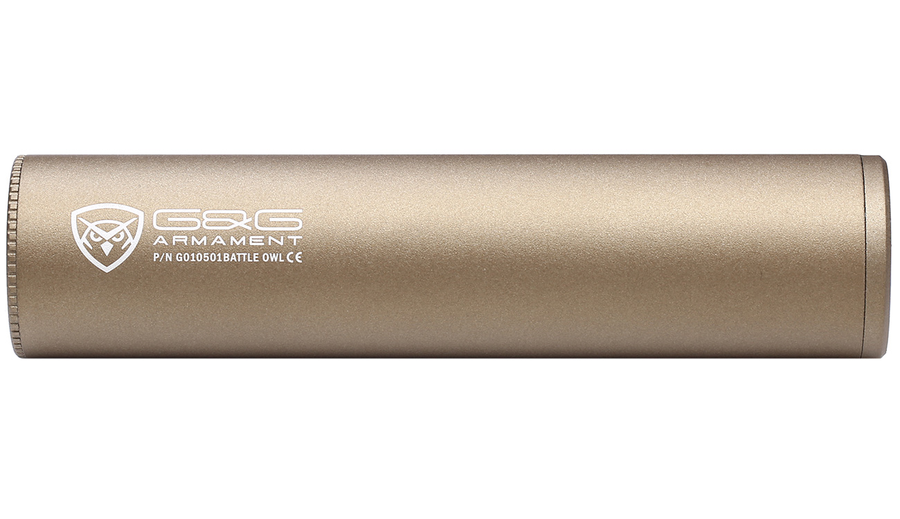 G&G Battle Owl Aluminium Tracer Unit Suppressor mit integriertem Akku 12mm- Desert Tan Bild 3