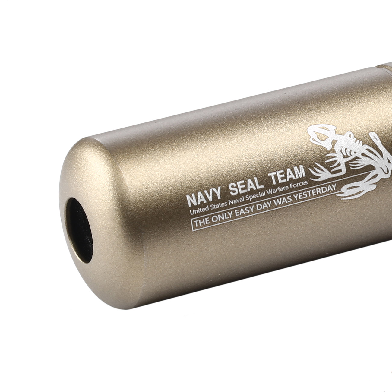 G&G Navy Seal Skull Frog Alumininium Suppressor 14mm- Desert Tan Bild 4
