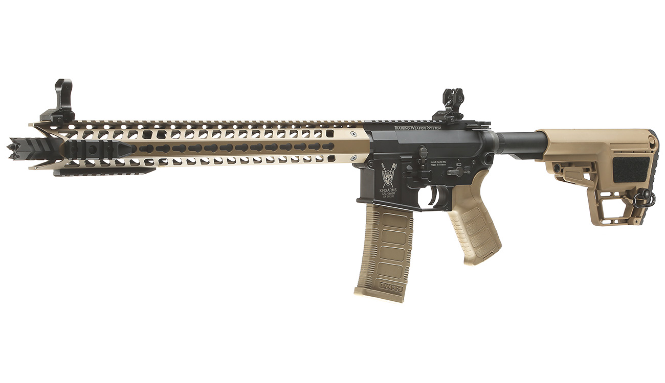 King Arms M4 TWS KeyMod Dinosaur Elite Vollmetall S-AEG 6mm BB Dark Earth