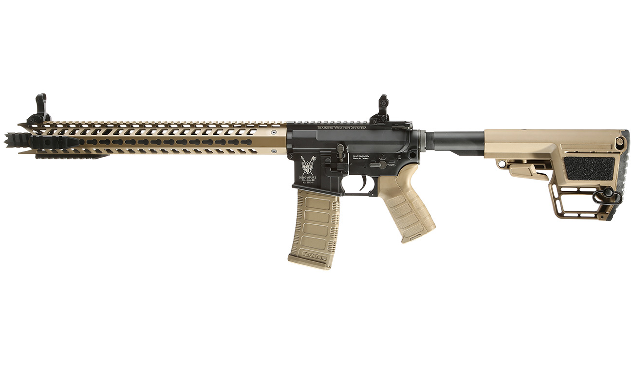 King Arms M4 TWS KeyMod Dinosaur Elite Vollmetall S-AEG 6mm BB Dark Earth Bild 1
