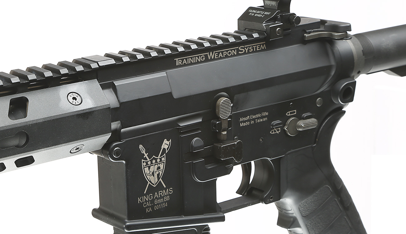 King Arms M4 TWS KeyMod Dinosaur Elite Vollmetall S-AEG 6mm BB schwarz Bild 6