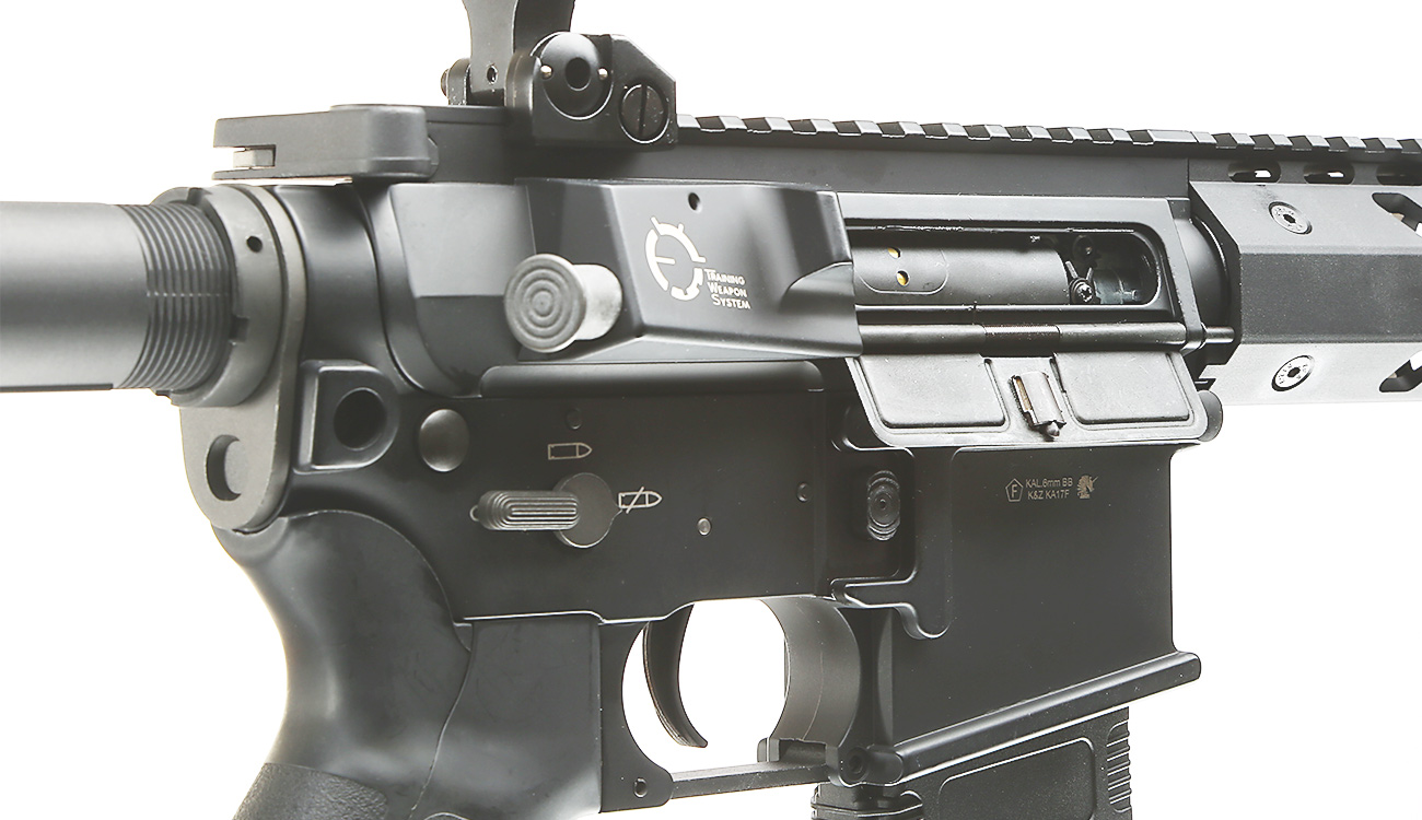 King Arms M4 TWS KeyMod Dinosaur Elite Vollmetall S-AEG 6mm BB schwarz Bild 7