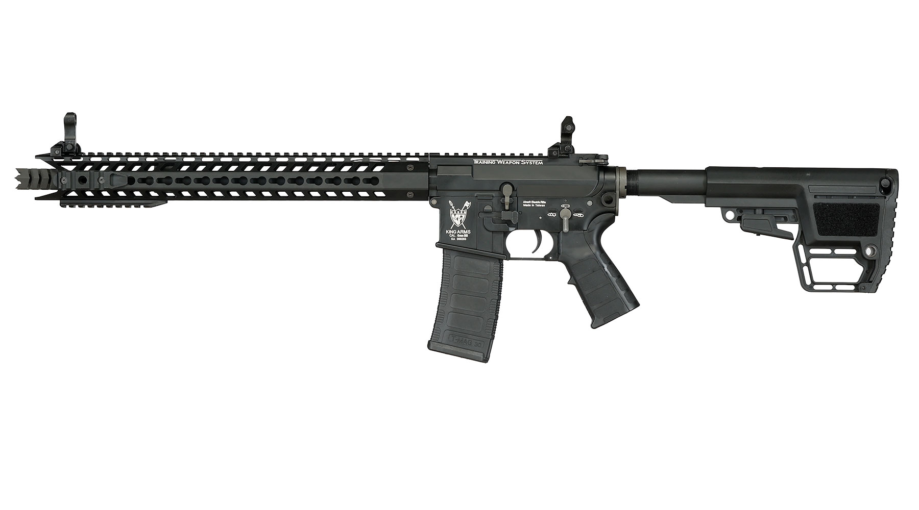 King Arms M4 TWS KeyMod Dinosaur Elite Vollmetall S-AEG 6mm BB schwarz Bild 1