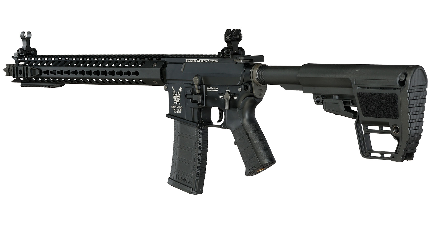 King Arms M4 TWS KeyMod Dinosaur Elite Vollmetall S-AEG 6mm BB schwarz Bild 11