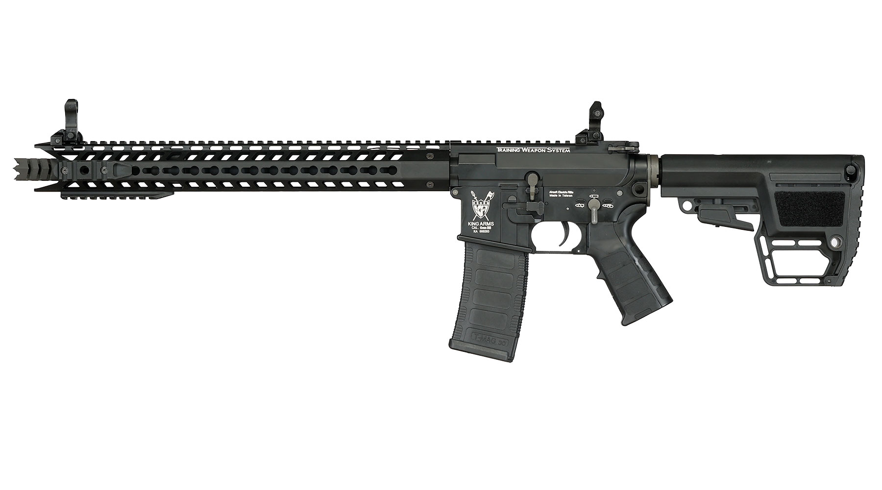 King Arms M4 TWS KeyMod Dinosaur Elite Vollmetall S-AEG 6mm BB schwarz Bild 2