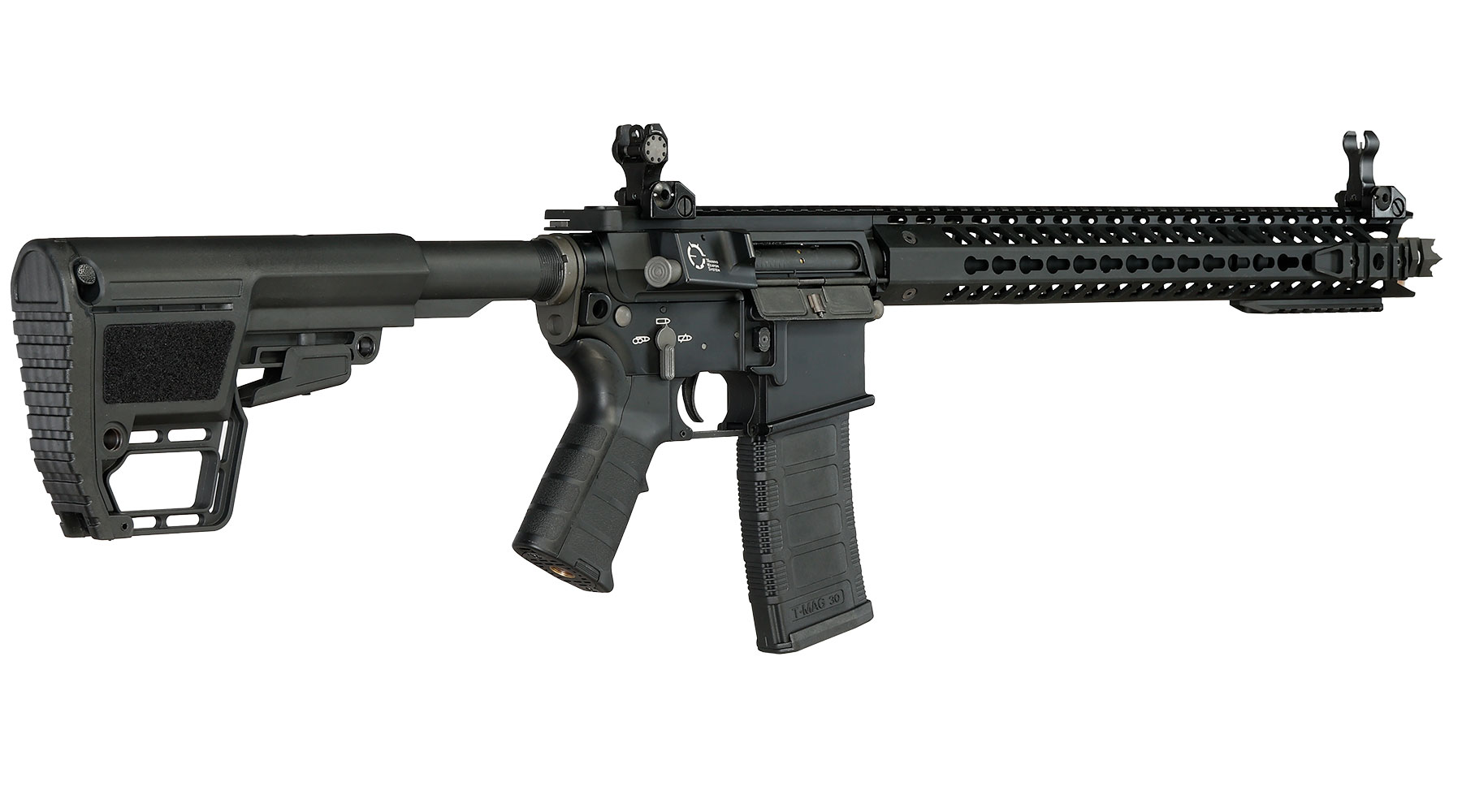 King Arms M4 TWS KeyMod Dinosaur Elite Vollmetall S-AEG 6mm BB schwarz Bild 4