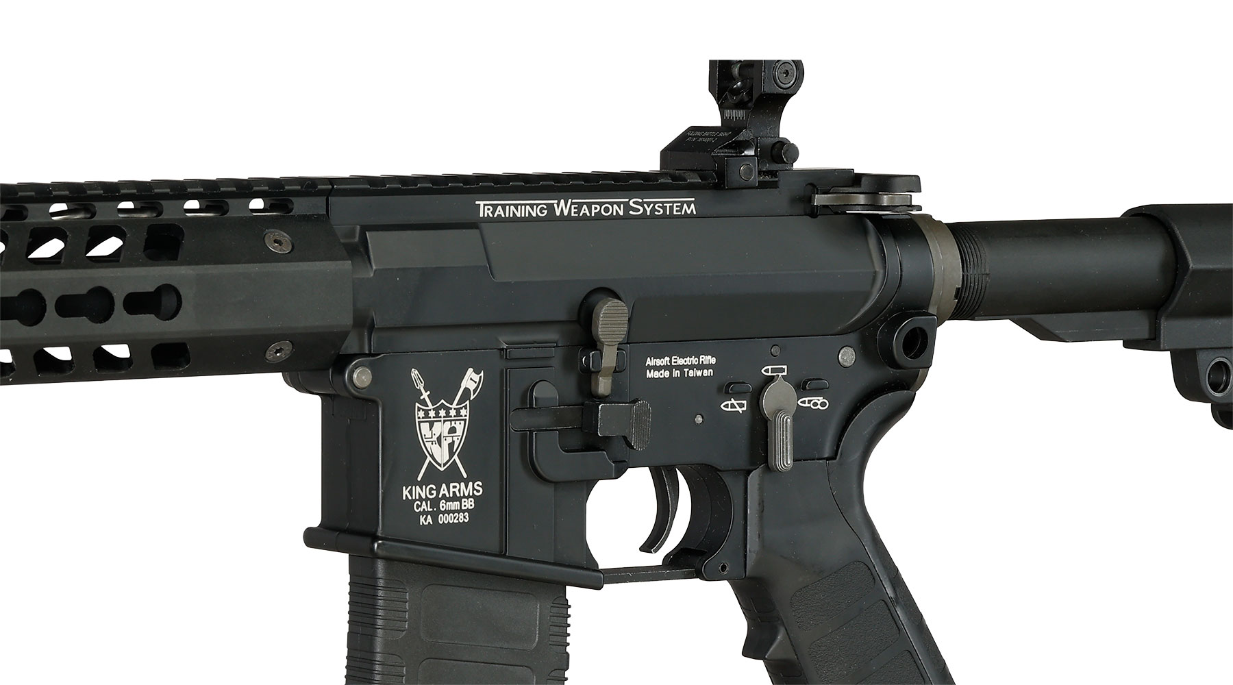 King Arms M4 TWS KeyMod Dinosaur Elite Vollmetall S-AEG 6mm BB schwarz Bild 8