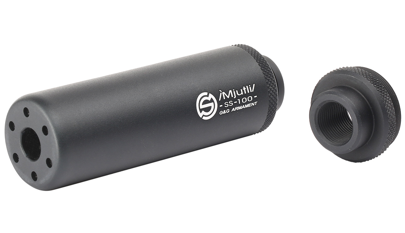 G&G SS-100 Alumininium Mock Suppressor 14mm- / 14mm+ schwarz