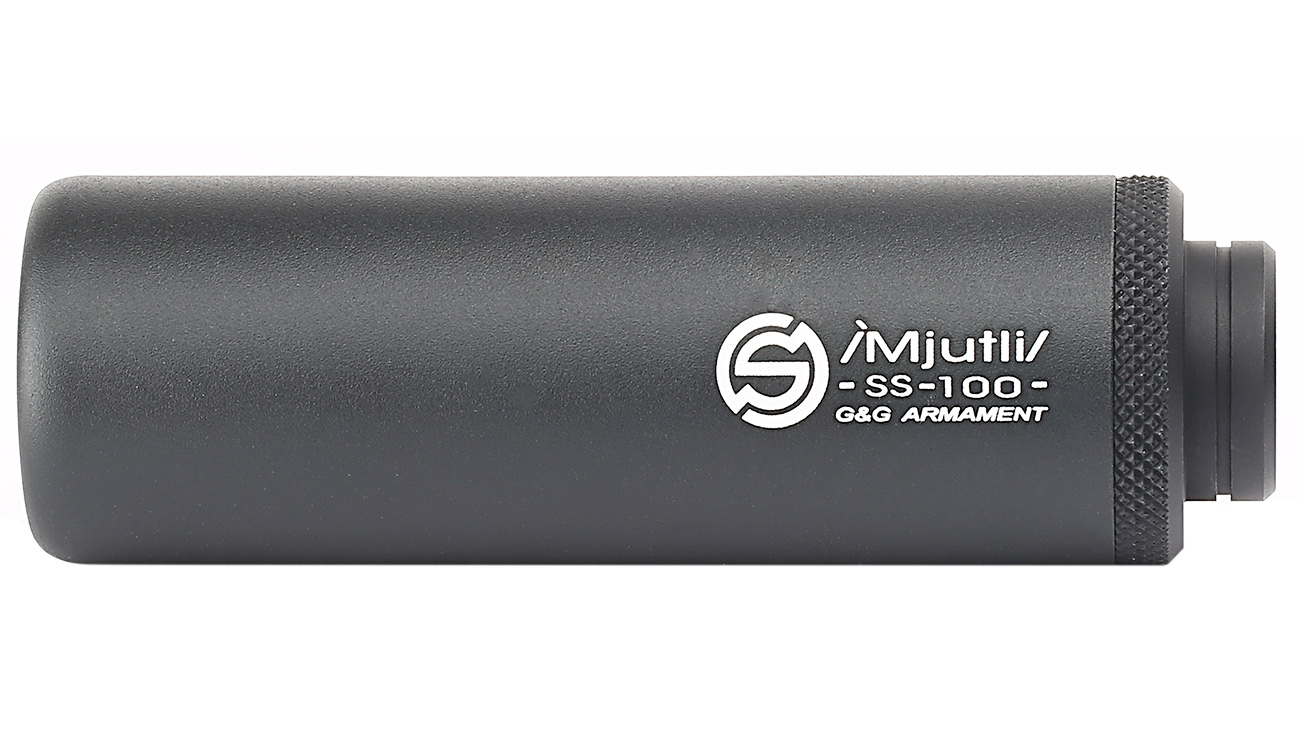G&G SS-100 Alumininium Mock Suppressor 14mm- / 14mm+ schwarz Bild 2