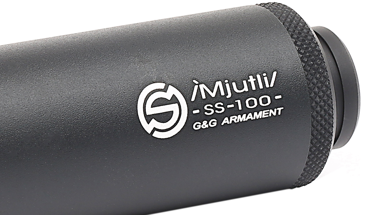 G&G SS-100 Alumininium Mock Suppressor 14mm- / 14mm+ schwarz Bild 4