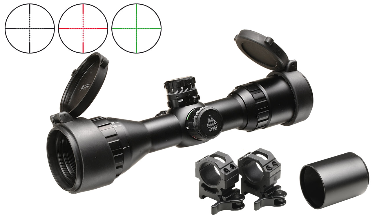 UTG 3-9x32 Bug Buster Zielfernrohr RGB beleuchtet / Mil-Dot inkl. 21mm Ringe schwarz
