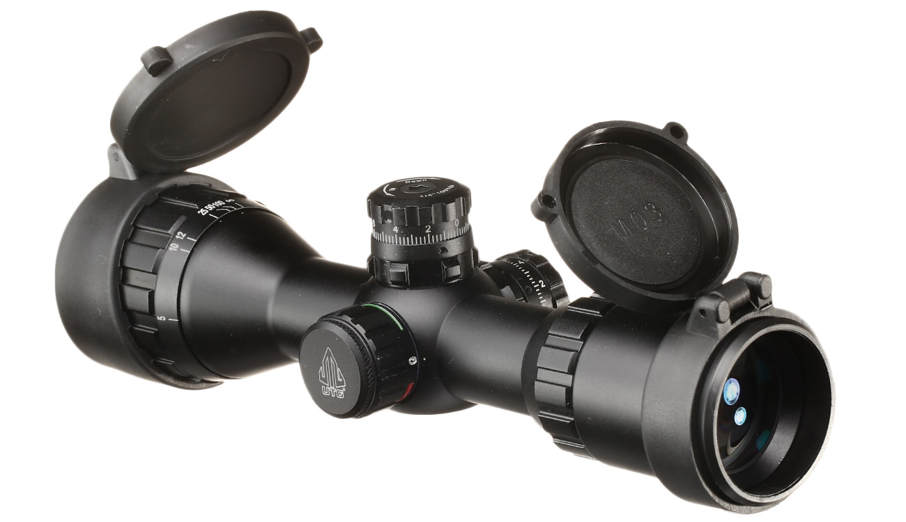 UTG 3-9x32 Bug Buster Zielfernrohr RGB beleuchtet / Mil-Dot inkl. 21mm Ringe schwarz Bild 1