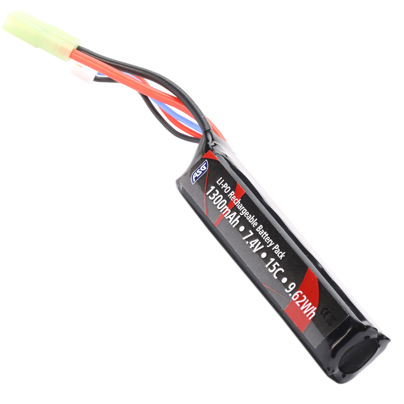 ASG Airsoft LiPo Akku 7,4V 1300mAh 15C Stock-Tube-Type Bild 2